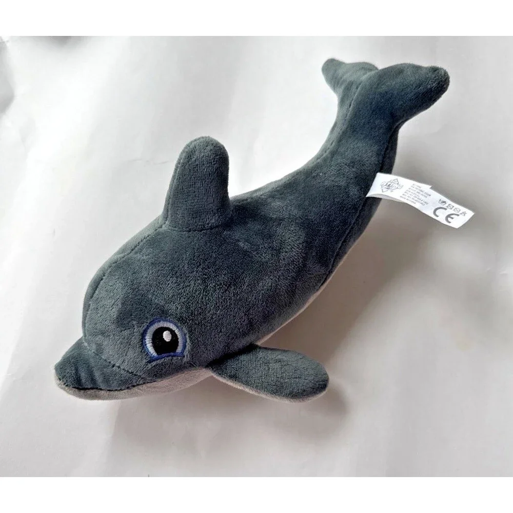 The Petting Zoon Plush Dolphin Model Slapstix gray 10 inch